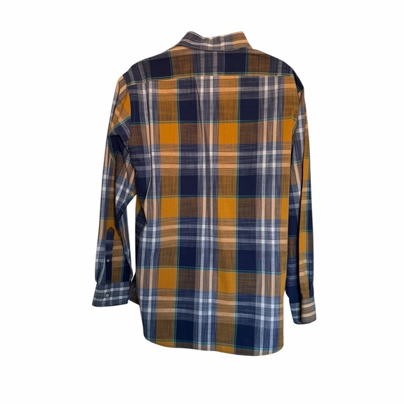 Daniel Cremieux Navy and Mustard Plaid Button-Down Shirt - Picture 2 of 7